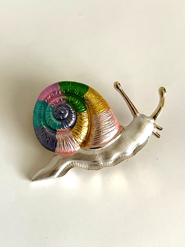 Colorful snail enamel gold - enamel,