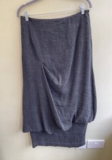 Walter Krines Grey Wool Blend Layered Skirt Size 40 UK 12 14 Bubble Lagenlook