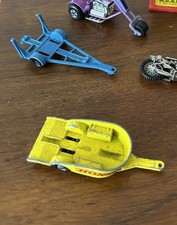 Matchbox Diecast Trailers: Pony Trailer; Motorcycle Trailer; Boat Trailer
