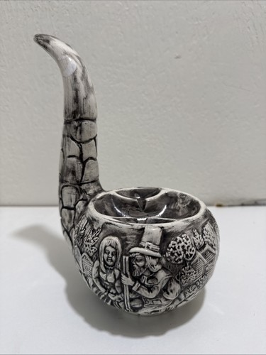 Vintage handmade ceramic pipe - vintage,