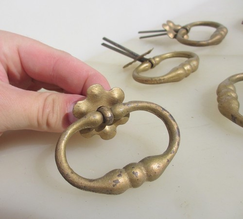 Antique iron drawer handles - iron,