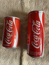 2 International Coca Cola Cans. 1x Greek. 1x Italian Supercan. Vintage. 1989