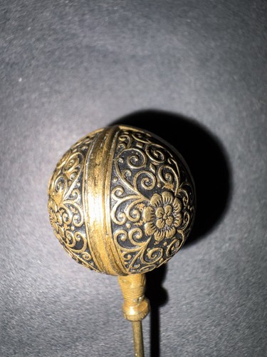 Vintage hat pin black and - pin, gold