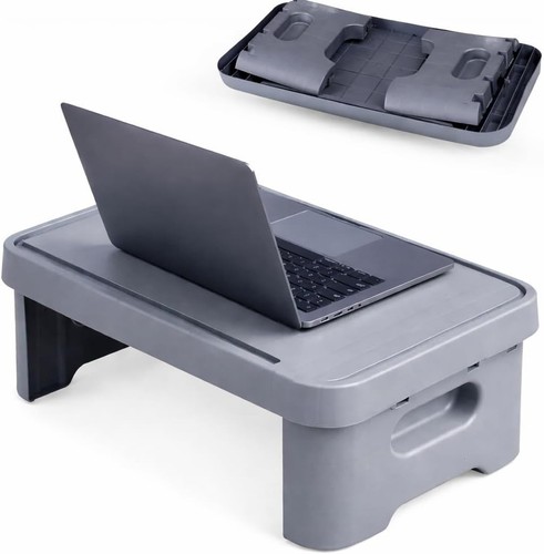 Grey laptop stand - |, bed