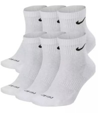 Nike Everyday Dri-Fit 6 Pairs Mens Black White Crew Socks Cushioned Gym Sports