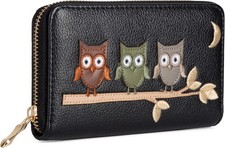 Womens Wallet Faux Leather Ladies Zip Purse RFID Card Coin Holder Italian Design