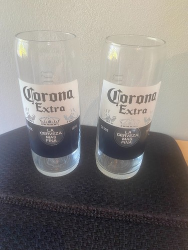 Pair corona extra pint glasses - corona,