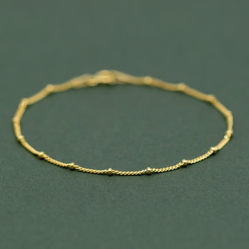 Gold plated beaded - curb, chain
