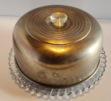 Glass Cake Stand With Aluminum