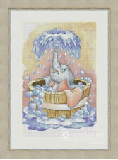 Dumbo In The Bath Disney Baby Birth Sampler Counted Cross Stitch Kit 14ct