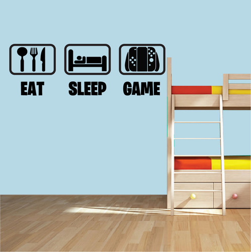 Eat sleep switch wall art - sleep,