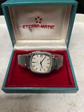 Mens Vintage Stainless Steel Eterna-matic 2002  Automatic Wind Wrist Watch