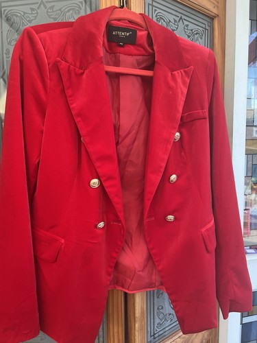Red velvet attentif jacket - red,