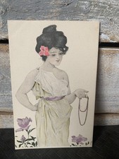 RAPHAEL KIRCHNER MAID OF ATHENS ART NOUVEAU GLAMOUR POSTCARD M.M VIENNE Pmk 1904