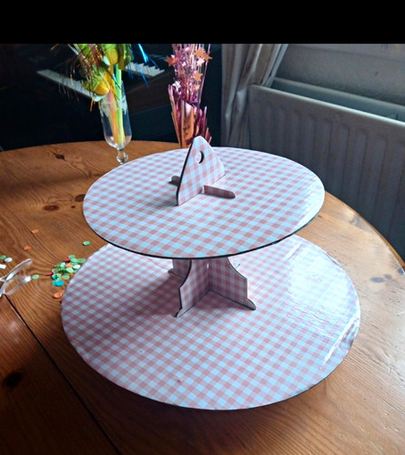 Tier pink white gingham - &,