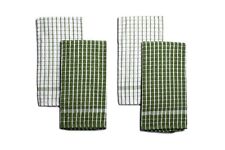 Sabichi Sage 4pc Tea Towels Set - Cotton & Polyester Washable at 30°C, 40 x 60cm