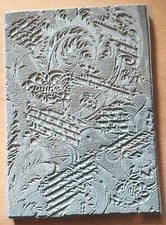 Background Cling Rubber Stamp - Text and Flowers - Approx 12.5cm x 9cm