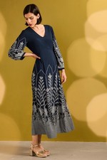 Seasalt Women's Regular High Woods Printed Dress Ice Flower Maritime