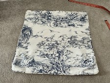 IKEA CUSHION COVER  Emmie Land WILJ 20” X 20” blue & White VGC 