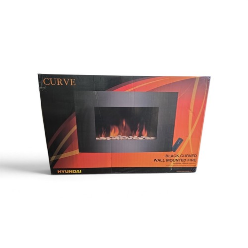 Electric fire black curved - electric,