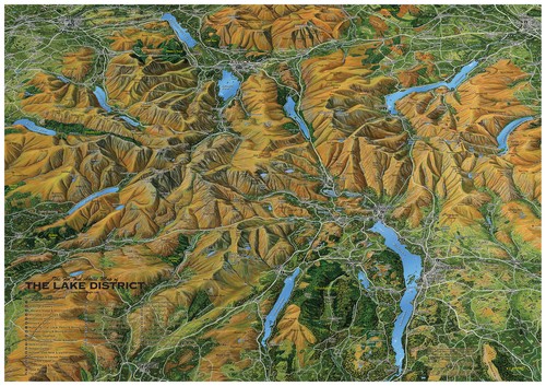 Lake district map flat - -,