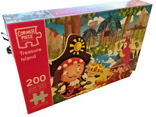 Corner Piece 200 Piece Jigsaw Puzzle "Treasure Island" H48cm x W35cm Pirates VGC