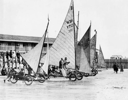 Sand yacht racing - , bognor