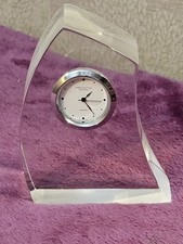 Dartington Crystal Clear Paperweight with Inset Clock