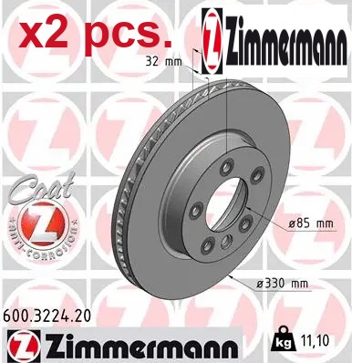 Pcs front brake disc set - x2,