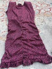 New Look UK 12 dress shoulder pads 80s pink black knee length 