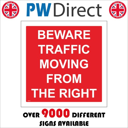 Sign beware traffic - sign, moving