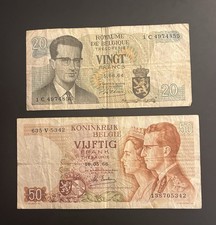 Lot Of 2 Banknotes Belgium