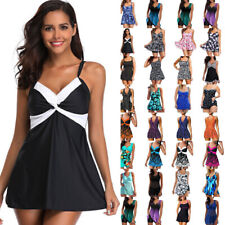 Ladies Two Pieces Swimsuit Swim Dress Skirt Swimdress Swimming Costume Size 6-20
