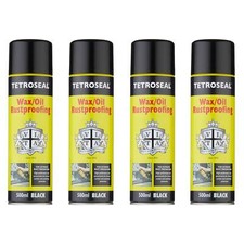 Tetroseal Wax Oil Black Car Body Underseal Shutz Aerosol Sealant Spray 500ml x4