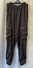 Aerie Cargo Parachute Trousers - Size Medium - Black