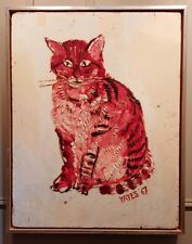 Oil Painting of 'Cat' by Fred Yates 1967