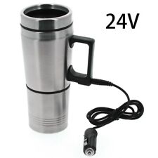 24V Heating Cup Kettle Stainless Steel Travel Car Van Tea Coffee Mug Maker Flask