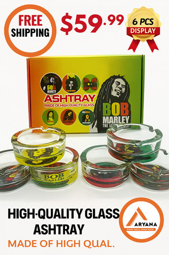 Bob marley glass ashtray - bob,