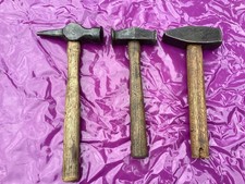 3 Vintage Hammers Blacksmiths Panel Beating Metalworking Forge Engineering Old 