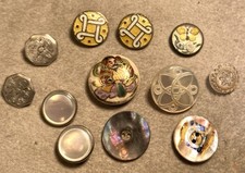 Antique Button Group Of 12