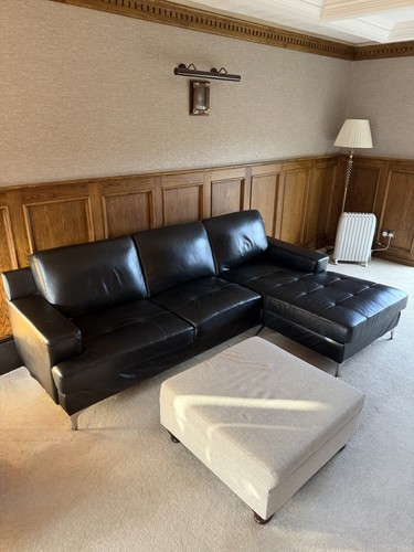 Genuine leather black corner - leather,
