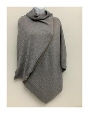 Womens Grey Poncho With