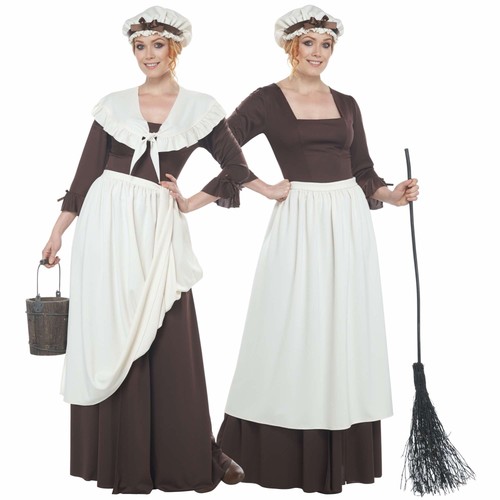 Colonial village woman pioneer - village,