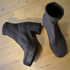 Topshop women's charcoal grey sock boots - UK 4 EU 37 - shoes chunky platform