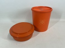 Tupperware Orange Storage Containers with Lids Vintage Kitchenalia