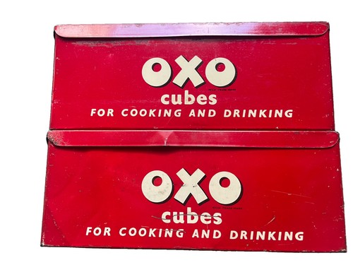 Vintage metal oxo cubes tin - vintage,