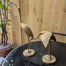 Vintage Brass Cranes Stalk