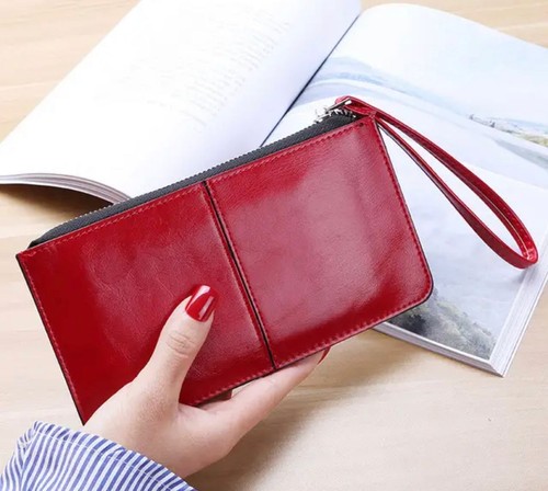 Ladies leather wallet long - ladies,