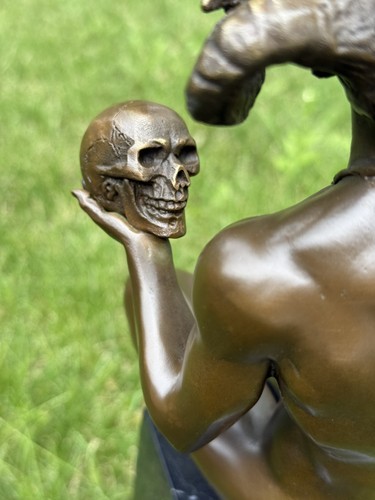 Satyr bronze statue skull - satyr,