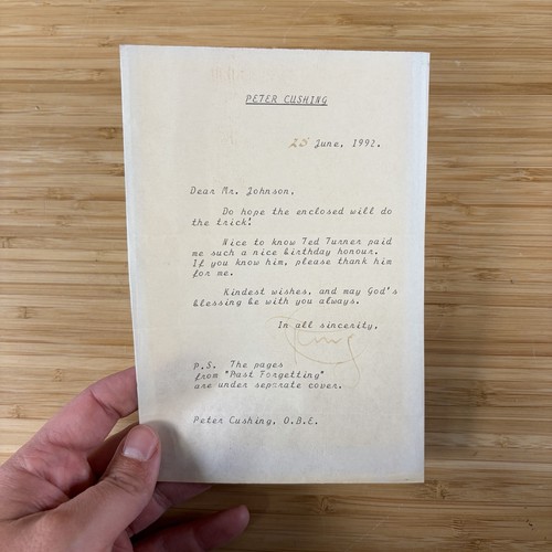 Peter cushing signed personal - peter,